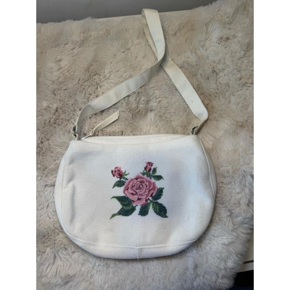 Handmade Y2K Cottage Core Twee Embroidered mini bag floral grandma core